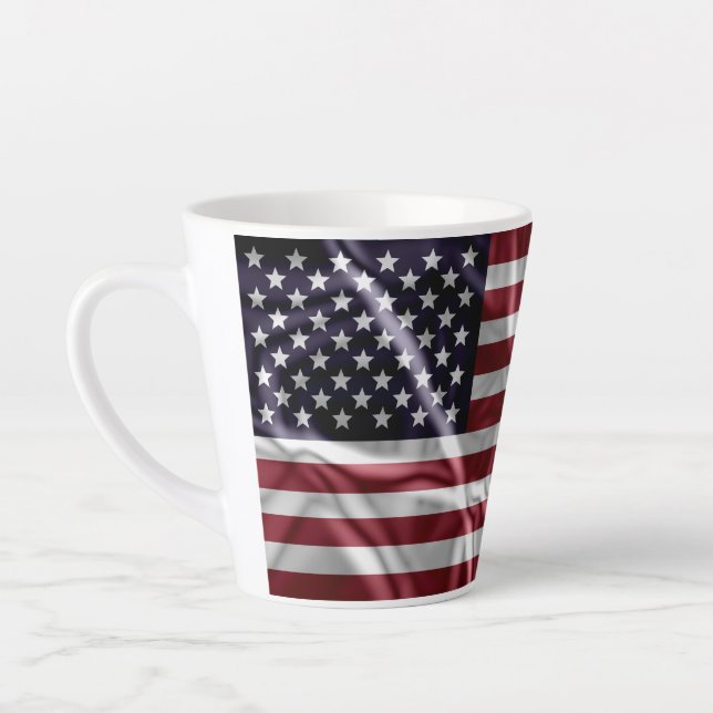 Maßgeschneiderte USA-Flagge, Red White Stripes Sta Milchtasse (Links)