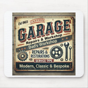 Maßgeschneiderte Vintage Garage Mouse Mat Mousepad