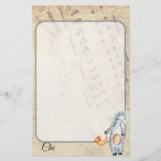 Maßgeschneiderte Vintage Musical Stationery Briefpapier (Vorderseite)