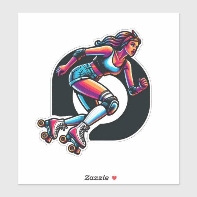Maßgeschneiderte Vinyl-Aufkleber: Roller Girl Aufkleber (Blatt)