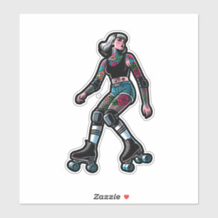 Maßgeschneiderte Vinyl-Aufkleber: Roller Girl Aufkleber