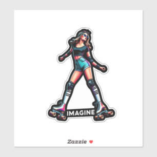 Maßgeschneiderte Vinyl-Aufkleber: Roller Girl Aufkleber