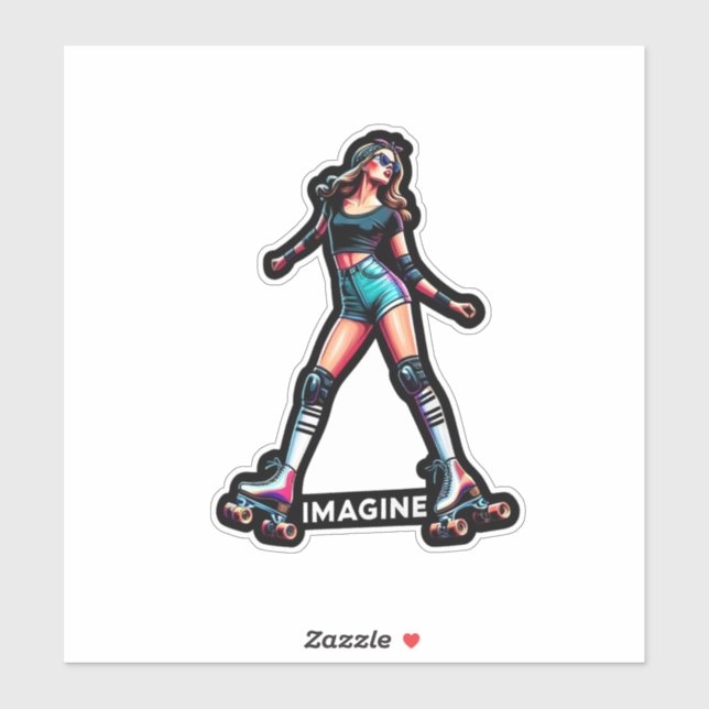 Maßgeschneiderte Vinyl-Aufkleber: Roller Girl Aufkleber (Blatt)