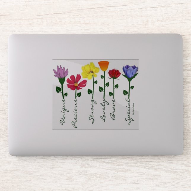 Maßgeschneiderte Vinyl-Aufkleber- Wildblumen n' Aufkleber (Computer)