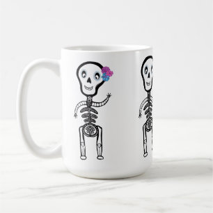 Maßgeschneiderte Vinyl Sticker Happy Skelette Kaffeetasse
