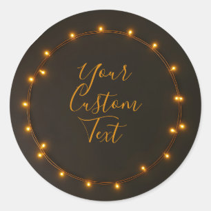 Maßgeschneiderte Vorlage für Circle Festive Lights Runder Aufkleber