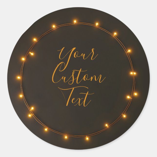 Maßgeschneiderte Vorlage für Circle Festive Lights Runder Aufkleber (Vorderseite)