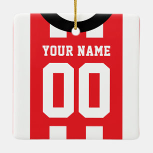 Maßgeschneiderte Vorlage für das Sports Jersey Red Keramikornament
