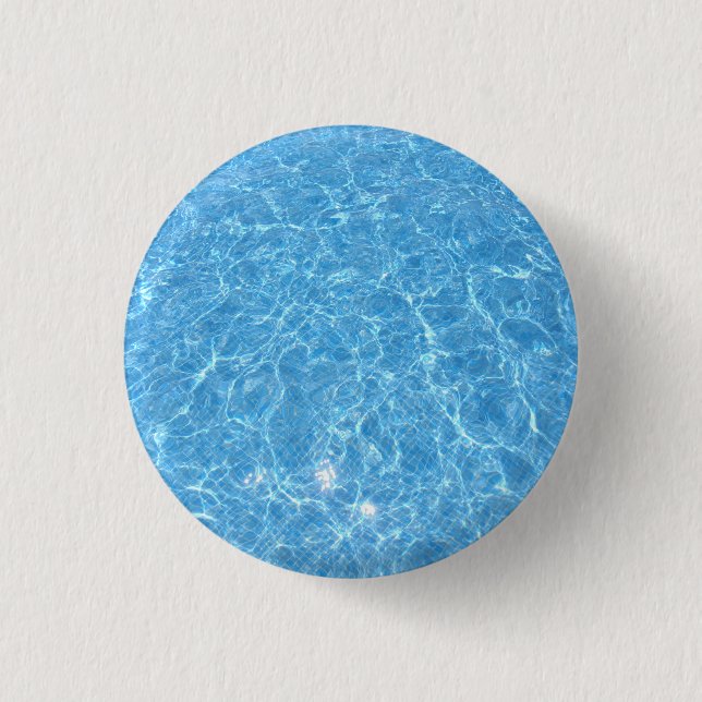 Maßgeschneiderte Vorlage für den Pool Blaues Wasse Button (Vorderseite)