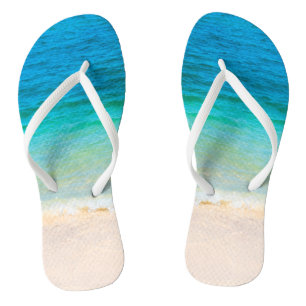 Maßgeschneiderte Vorlage für Meereswellen am Meer Flip Flops