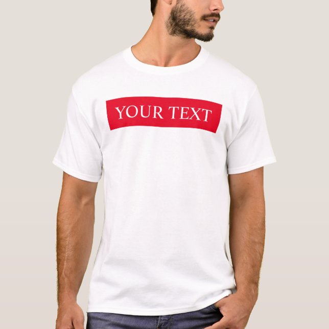 Maßgeschneiderte Vorlage Mens Modernes, rotes Weiß T-Shirt (Vorderseite)
