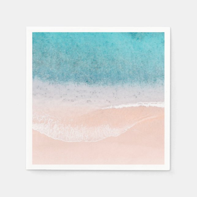 Maßgeschneiderte Vorlage Strand Sand Blue Sea Seas Serviette (Vorderseite)