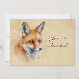 Maßgeschneiderte Wasserfarbe, Fox Animal Birthday  Einladung