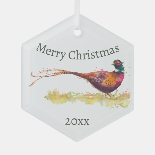 Maßgeschneiderte Wasserfarbenbläser, Vogeltier Ornament Aus Glas (Vorderseite)