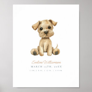 Maßgeschneiderte Watercolor Puppy Kinderzimmer - G Poster