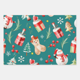 Maßgeschneiderte Weihnachten-Geschenkverpackung Geschenkpapier Set