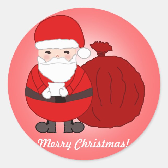Maßgeschneiderte Weihnachtsaufkleber mit Niedliche Runder Aufkleber (Vorderseite)