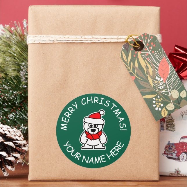 Maßgeschneiderte Weihnachtsaufkleber mit niedliche Runder Aufkleber (Feiertag)