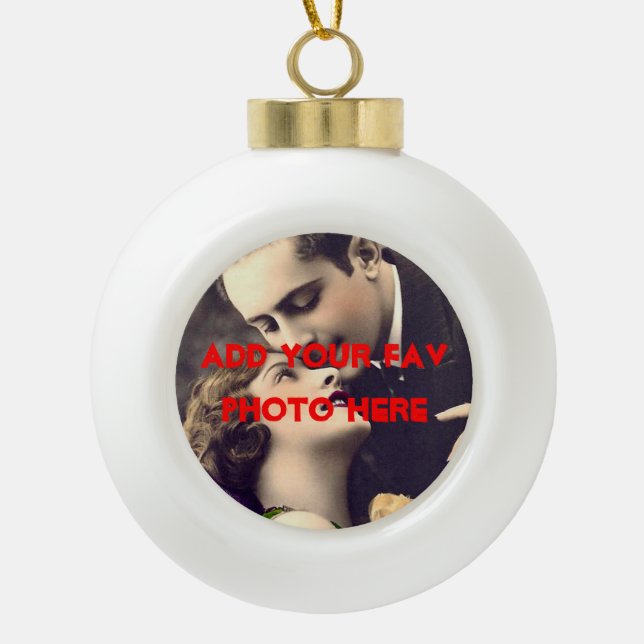 Maßgeschneiderte Weihnachtsballes - Ihr Foto Keramik Kugel-Ornament (Vorderseite)