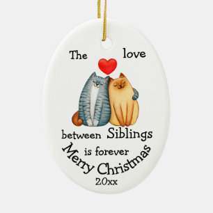 Maßgeschneiderte Weihnachtsbrüder Cat Quote Kerami Keramik Ornament