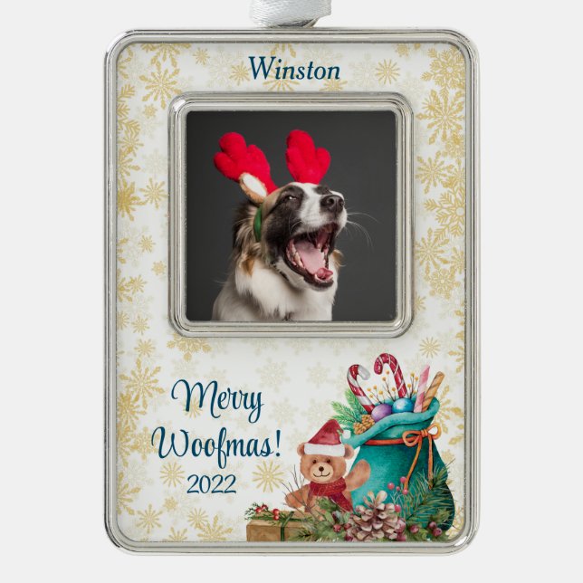Maßgeschneiderte Weihnachtsgebäck Rahmen-Ornament Silber (Vorderseite)
