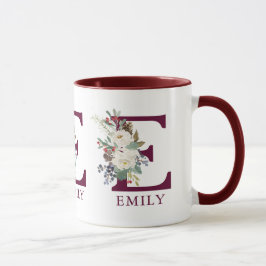 Maßgeschneiderte Weihnachtsgeburten-Blume mit Mono Tasse