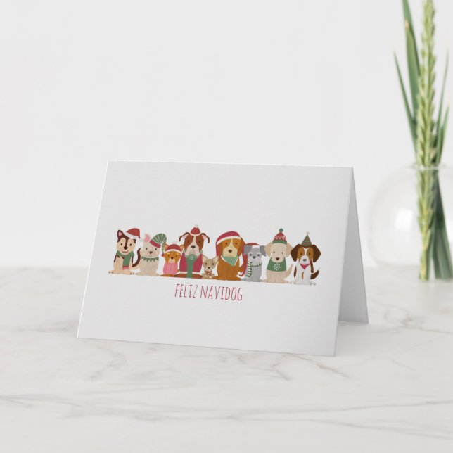 Maßgeschneiderte Weihnachtshundrassen Karte (Vorderseite)