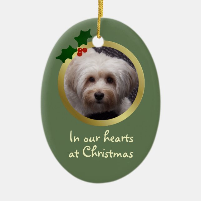 Maßgeschneiderte Weihnachtshundschmuck Keramik Ornament (Vorne)