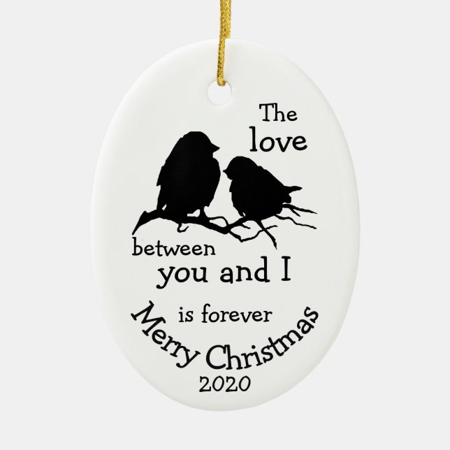 Maßgeschneiderte Weihnachtszeit-Liebe zwischen Ihn Keramik Ornament (Vorne)