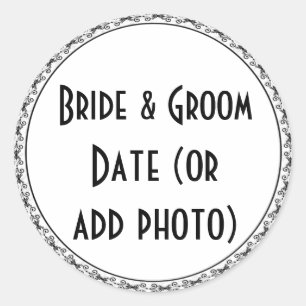 Maßgeschneiderte Weinflasche Hochzeitsmarken Runder Aufkleber