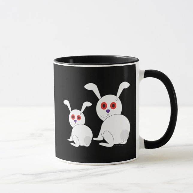 Maßgeschneiderte Weißbüscheln mit roten Augen Tasse (Rechts)