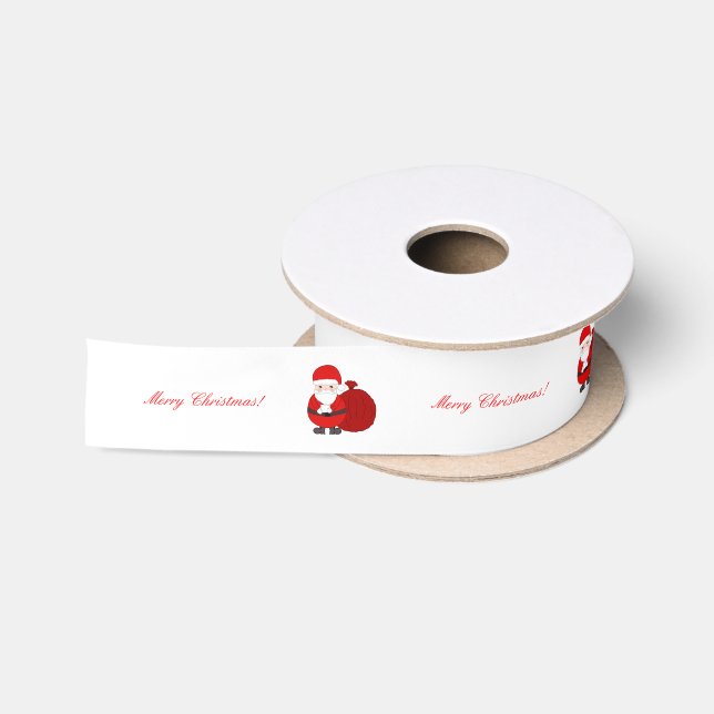 Maßgeschneiderte weiße Weihnachtsband mit Weihnach Satinband (Spule)