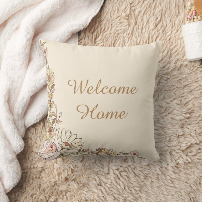 Maßgeschneiderte "Welcome Zuhause" Botanisches Kis Kissen (Decke)