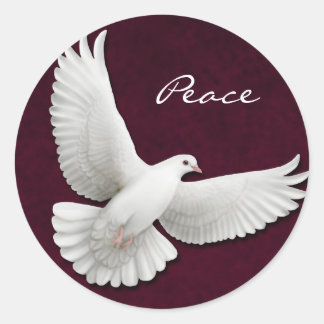 Maßgeschneiderte White Dove auf Maroon Sticker