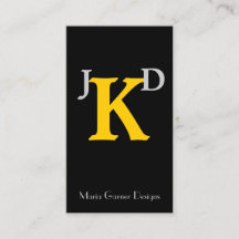 Maßgeschneiderte Yellow Monogram Business Cards