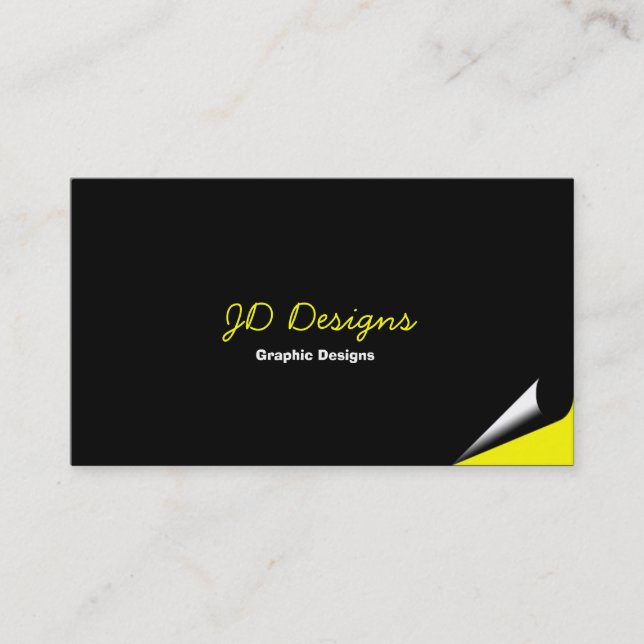 Maßgeschneiderte Yellow Monogram Business Cards Visitenkarte (Vorderseite)