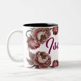 Maßgeschneiderte, zweifarbige Tasse mit Blumen