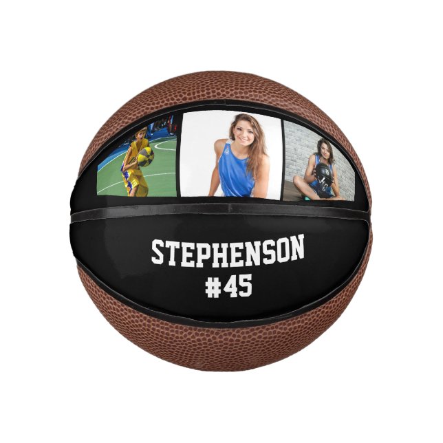 Maßgeschneiderter 3-Foto-Basketballball Mini Basketball (Vorderseite)