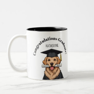 Maßgeschneiderter Abschluss Niedlich Golden Retrie Zweifarbige Tasse