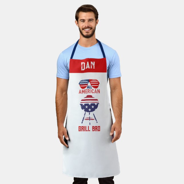 Maßgeschneiderter amerikanischer Grill Bro Patriot Schürze (Getragen)