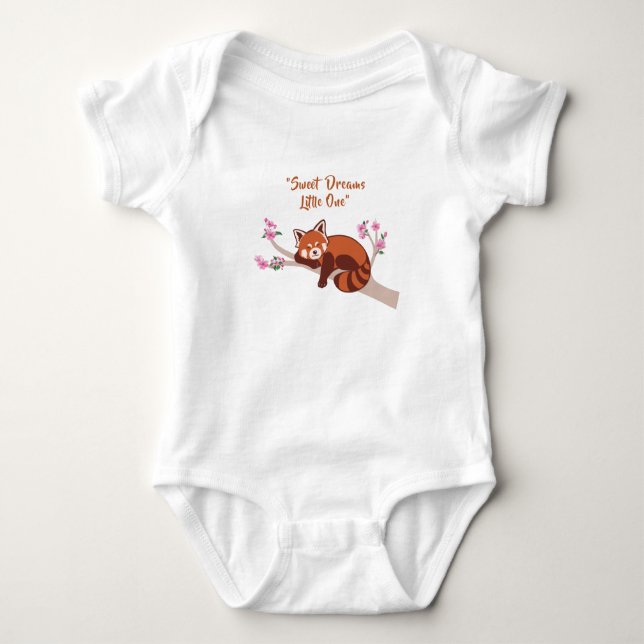 Maßgeschneiderter Baby Bodysuit "Sleepy Red Panda" Baby Strampler (Vorderseite)