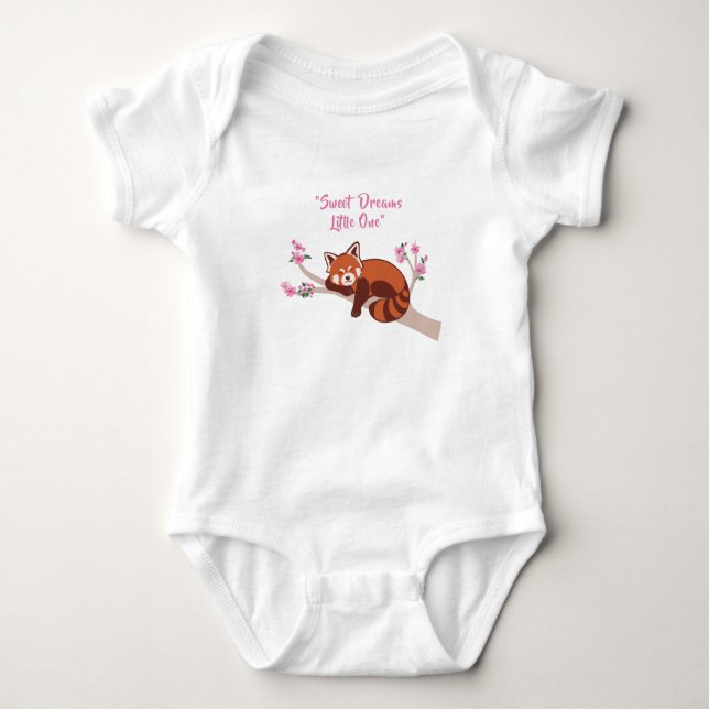 Maßgeschneiderter Baby Bodysuit "Sleepy Red Panda" Baby Strampler (Vorderseite)