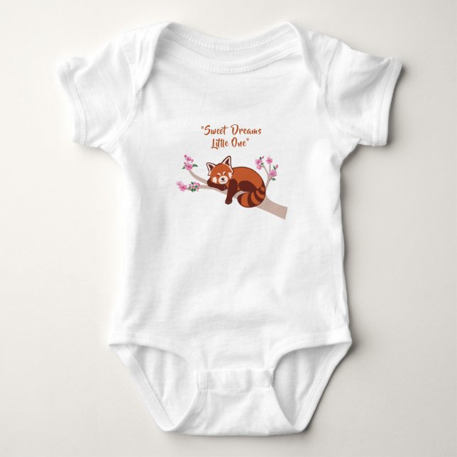 Maßgeschneiderter Baby Bodysuit "Sleepy Red Panda" Strampler (Vorderseite)