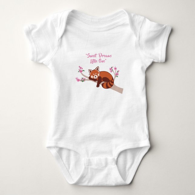 Maßgeschneiderter Baby Bodysuit "Sleepy Red Panda" Strampler (Vorderseite)