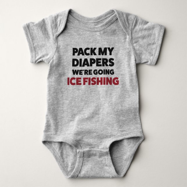 Maßgeschneiderter Baby Ice Fishing Bodysuit T Shir Strampler (Vorderseite)