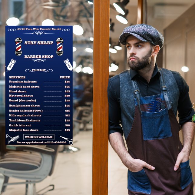 Maßgeschneiderter Barbershop Sehr detaillierte Pre Fensteraufkleber (Von Creator hochgeladen)