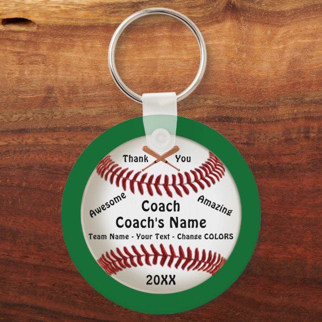 Maßgeschneiderter Baseball-Coach Danke, Geschenke, Schlüsselanhänger (Vorderseite)