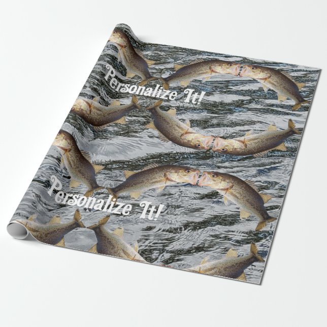 Maßgeschneiderter Basskissfisch Geschenkpapier (Ungerollt)