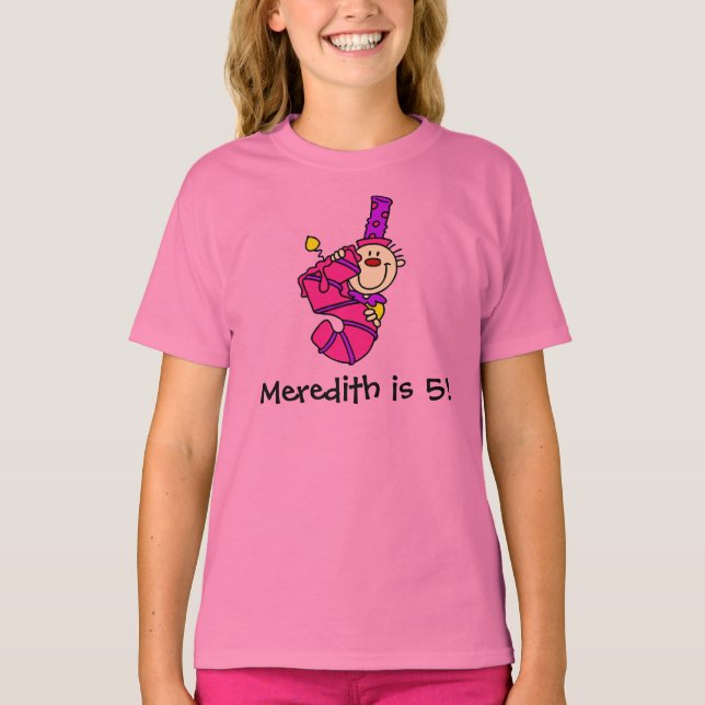 Maßgeschneiderter Blue Candle Clown 5. Geburtstag  T-Shirt (Vorderseite)