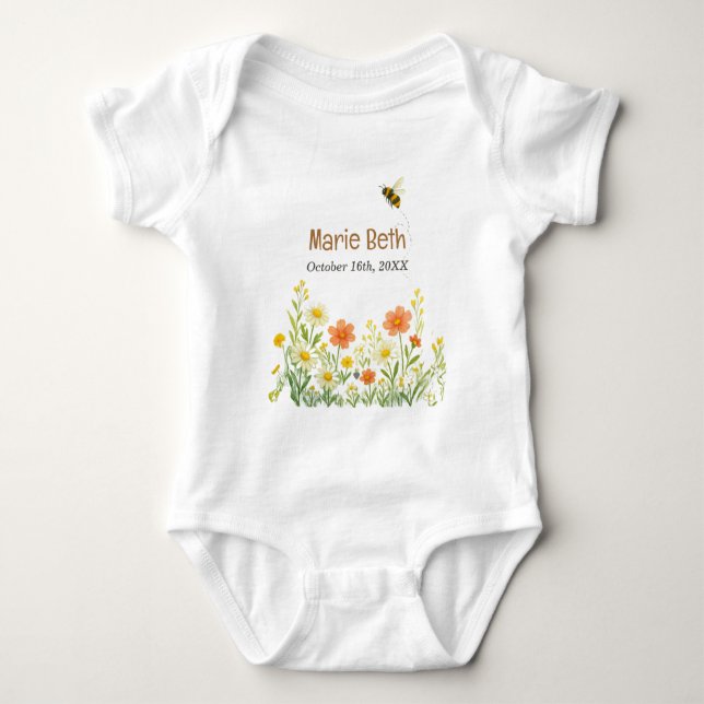 Maßgeschneiderter Blumenkarosseriebuch Baby Strampler (Vorderseite)